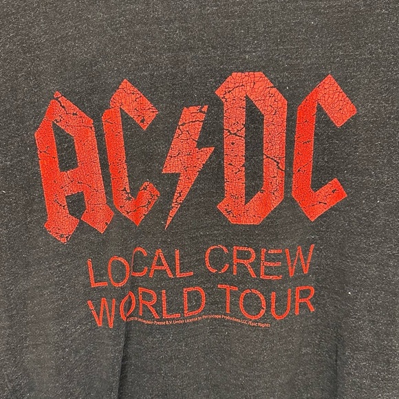 Reserve 84 Charcoal Long Sleeve AC/DC Tour Tee Size Small - Picture 2 of 4